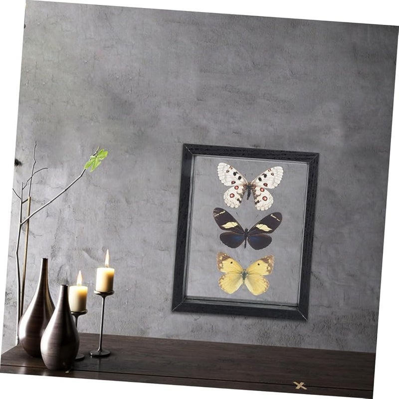 Cabilock DIY Double Sided Glass Display Frame Black Dried Flower Photo Holder Home Office Decor - Image 4